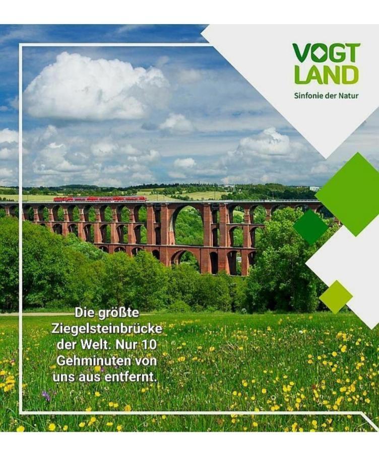 Ferienwohnung "Blick Mylau" - Naehe Freizeitpark Plohn & Weltgroesster Ziegelsteinbruecke Reichenbach im Vogtland Exteriér fotografie